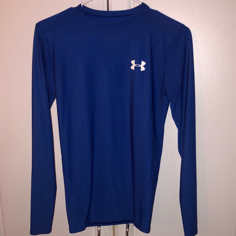 Blue Under Armour Long Sleeve Shirt - HeatGear